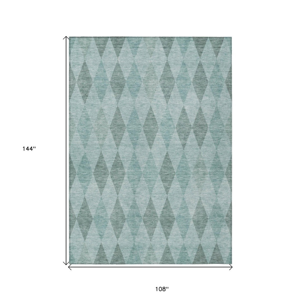 HomeRoots 5' Geometric Beige, Taupe, and Brown Area Rug - Stylish, Washable, Non-Skid for Indoor & Outdoor Use Teal 563275