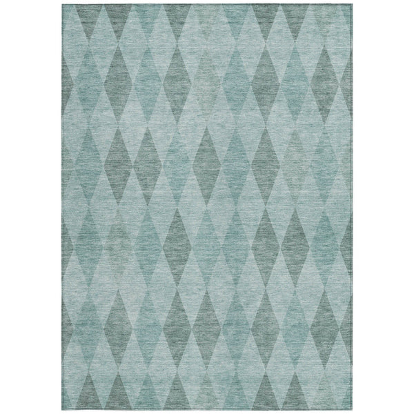 Homeroots 3' Stylish Beige Taupe And Brown Geometric Indoor Outdoor Area Rug – Washable & Non Skid Design Teal Polyester 563276