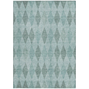 Homeroots 3' Stylish Beige Taupe And Brown Geometric Indoor Outdoor Area Rug – Washable & Non Skid Design Teal Polyester 563276