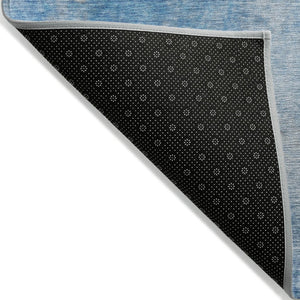 HomeRoots 5' Blue and Gray Abstract Area Rug - Machine Washable, Non-Skid, Perfect for Indoor or Outdoor Use 8' X 10' 563283