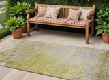 Homeroots 8' Runner Gold Beige And Purple Abstract Washable Non Skid Indoor Outdoor Runner Rug Gold Polyester 563287