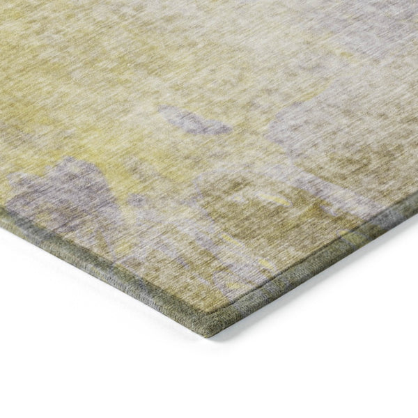 HomeRoots 5' Abstract Gold Beige Purple Area Rug - Washable, Non-Skid, Stylish for Indoor & Outdoor Spaces 8' X 10' 563292