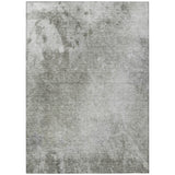 Homeroots 5' X 8' Gray And Off White Abstract Washable Non Skid Indoor Outdoor Area Rug Gray Polyester 563299