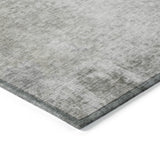 Homeroots 5' X 8' Gray And Off White Abstract Washable Non Skid Indoor Outdoor Area Rug Gray Polyester 563299