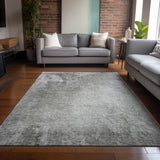 Homeroots 5' X 8' Gray And Off White Abstract Washable Non Skid Indoor Outdoor Area Rug Gray Polyester 563299