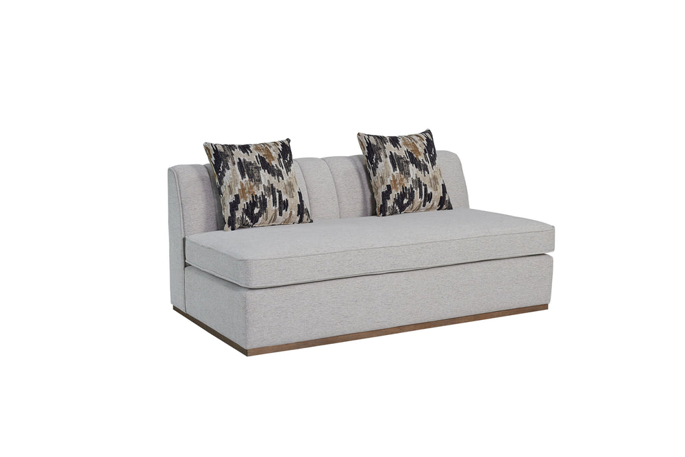 English Elm Channel Armless Loveseat Off White Upholstered — Dacron Wrapped Cushions, 1.8 Density Foam, Durable Upholstery B2699P238664