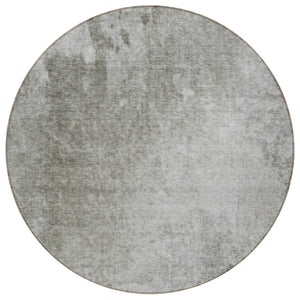 HomeRoots 5' Stylish Gray and Off-White Abstract Washable Area Rug for Indoor and Outdoor High-Traffic Spaces 8' Round 563300
