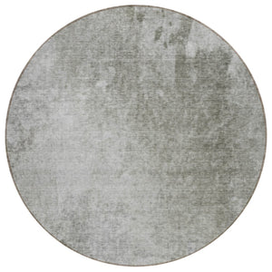 HomeRoots 5' Stylish Gray and Off-White Abstract Washable Area Rug for Indoor and Outdoor High-Traffic Spaces 8' Round 563300