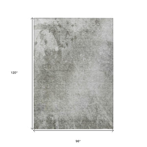 HomeRoots 8' Gray Abstract Area Rug - Stylish, Washable Design for Indoor & Outdoor Use, Perfect for High-Traffic Spaces 8' X 10' 563301