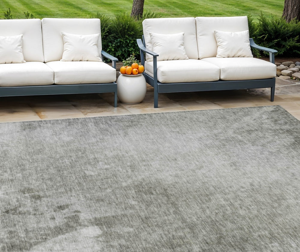 HomeRoots 8' Gray Abstract Area Rug - Stylish, Washable Design for Indoor & Outdoor Use, Perfect for High-Traffic Spaces 8' X 10' 563301