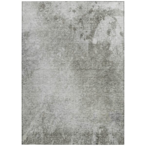 Homeroots 9' X 12' Gray And Off White Abstract Washable Non Skid Indoor Outdoor Area Rug Gray Polyester 563302