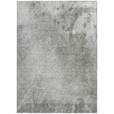 Homeroots 9' X 12' Gray And Off White Abstract Washable Non Skid Indoor Outdoor Area Rug Gray Polyester 563302