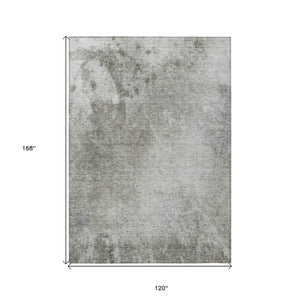 HomeRoots 10' Gray Abstract Washable Area Rug – Stylish, Durable Design for Indoor & Outdoor Spaces 10' X 14' 563303