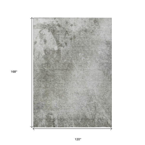 HomeRoots 10' Gray Abstract Washable Area Rug – Stylish, Durable Design for Indoor & Outdoor Spaces 10' X 14' 563303