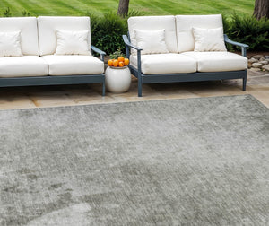 HomeRoots 10' Gray Abstract Washable Area Rug – Stylish, Durable Design for Indoor & Outdoor Spaces 10' X 14' 563303