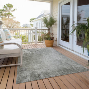HomeRoots 10' Gray Abstract Washable Area Rug – Stylish, Durable Design for Indoor & Outdoor Spaces 10' X 14' 563303