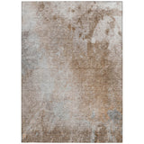 Homeroots 10' X 14' Brown And Off White Abstract Washable Non Skid Indoor Outdoor Area Rug Mocha Polyester 563312