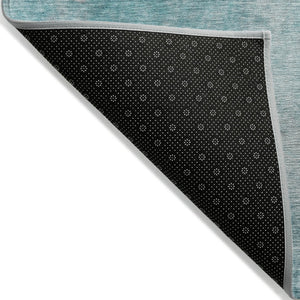 HomeRoots 5' Teal Abstract Area Rug - Modern, Washable, Non-Skid Design for Indoor & Outdoor Spaces 5' X 8' 563317