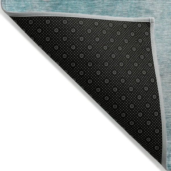 HomeRoots 5' Teal Abstract Area Rug - Modern, Washable, Non-Skid Design for Indoor & Outdoor Spaces 10' X 14' 563321