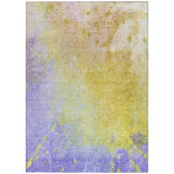 Homeroots 3' X 5' Blue Gold And Wheat Abstract Washable Non Skid Indoor Outdoor Area Rug Wheat Polyester 563325