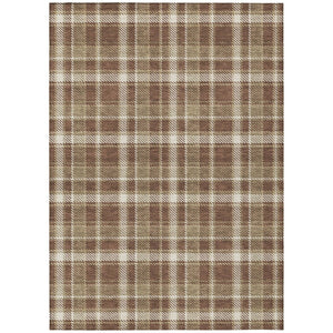 HomeRoots 5' Timeless Black Gray and White Plaid Washable Area Rug - Durable, Non-Skid, Indoor/Outdoor Comfort 8' X 10' 563346