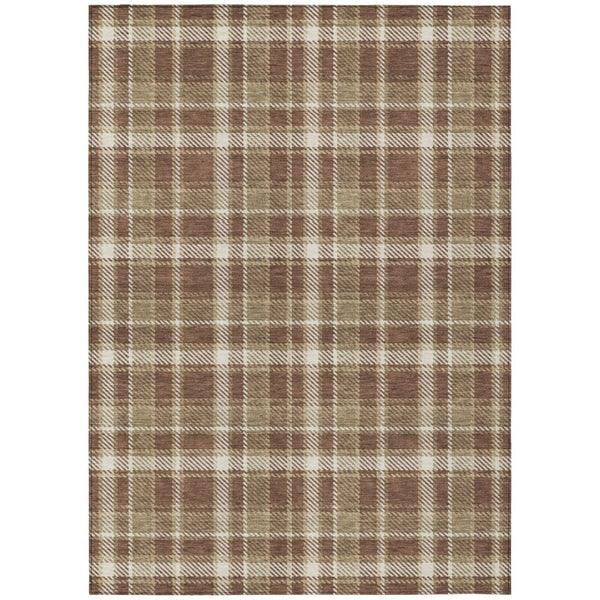 HomeRoots 5' Timeless Black Gray and White Plaid Washable Area Rug - Durable, Non-Skid, Indoor/Outdoor Comfort 8' X 10' 563346