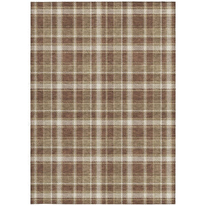 HomeRoots 5' Timeless Black Gray and White Plaid Washable Area Rug - Durable, Non-Skid, Indoor/Outdoor Comfort 8' X 10' 563346