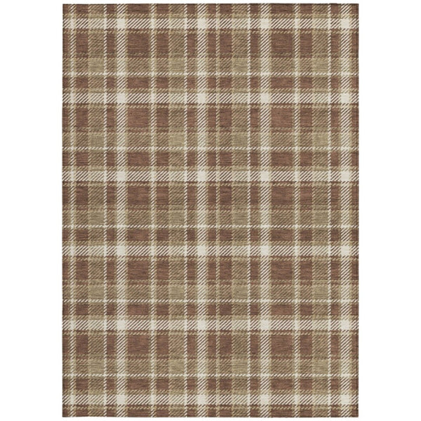 HomeRoots 5' Timeless Black Gray and White Plaid Washable Area Rug - Durable, Non-Skid, Indoor/Outdoor Comfort 8' X 10' 563346