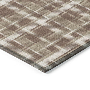 Homeroots 3' Stylish Black, Gray, And White Plaid Washable Non-skid Area Rug For Indoor And Outdoor Use 9' X 12' Polyester 563347