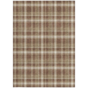Homeroots 3' Stylish Black, Gray, And White Plaid Washable Non-skid Area Rug For Indoor And Outdoor Use 9' X 12' Polyester 563347