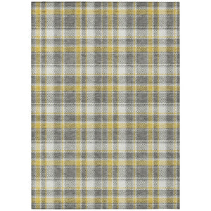 HomeRoots 5' Timeless Black Gray and White Plaid Washable Area Rug - Durable, Non-Skid, Indoor/Outdoor Comfort 5' X 8' 563353