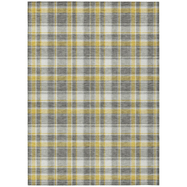 HomeRoots 5' Timeless Black Gray and White Plaid Washable Area Rug - Durable, Non-Skid, Indoor/Outdoor Comfort 5' X 8' 563353