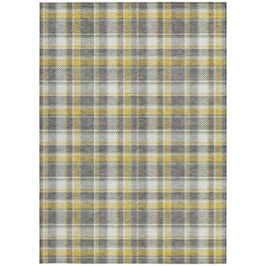 HomeRoots 5' Timeless Black Gray and White Plaid Washable Area Rug - Durable, Non-Skid, Indoor/Outdoor Comfort 9' X 12' 563356