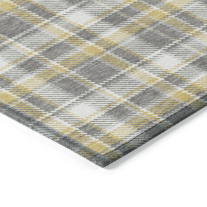 HomeRoots 5' Timeless Black Gray and White Plaid Washable Area Rug - Durable, Non-Skid, Indoor/Outdoor Comfort 9' X 12' 563356