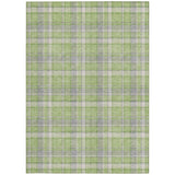 Homeroots 3' X 5' Green And Gray Plaid Washable Non Skid Indoor Outdoor Area Rug Green Polyester 563361