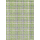 Homeroots 3' X 5' Green And Gray Plaid Washable Non Skid Indoor Outdoor Area Rug Green Polyester 563361