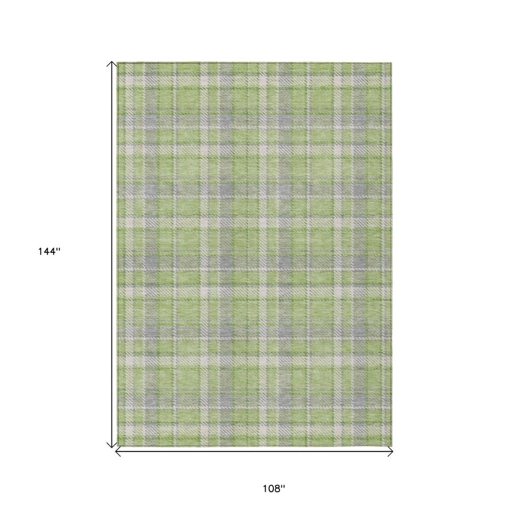 HomeRoots 5' Timeless Black Gray and White Plaid Washable Area Rug - Durable, Non-Skid, Indoor/Outdoor Comfort 9' X 12' 563365