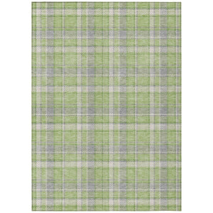 HomeRoots 5' Timeless Black Gray and White Plaid Washable Area Rug - Durable, Non-Skid, Indoor/Outdoor Comfort 10' X 14' 563366