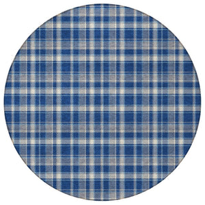 HomeRoots 5' Timeless Black Gray and White Plaid Washable Area Rug - Durable, Non-Skid, Indoor/Outdoor Comfort 8' Round 563372