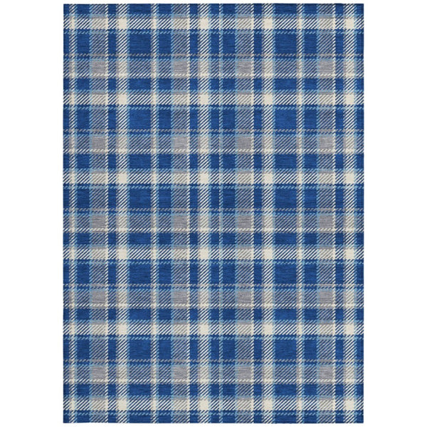 HomeRoots 5' Timeless Black Gray and White Plaid Washable Area Rug - Durable, Non-Skid, Indoor/Outdoor Comfort 9' X 12' 563374