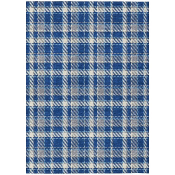 HomeRoots 5' Timeless Black Gray and White Plaid Washable Area Rug - Durable, Non-Skid, Indoor/Outdoor Comfort 10' X 14' 563375