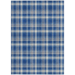 Homeroots 3' Stylish Black, Gray, And White Plaid Washable Non-skid Area Rug For Indoor And Outdoor Use 10' X 14' Polyester 563375