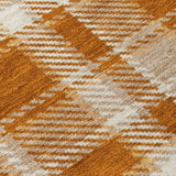 Homeroots 8' Runner Orange And Ivory Plaid Washable Non Skid Indoor Outdoor Runner Rug Paprika Polyester 563377