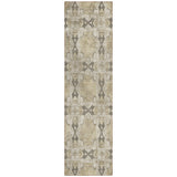 Homeroots 8' Runner Beige And Gray Floral Medallion Washable Non Skid Indoor Outdoor Runner Rug Beige Polyester 563386