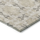 Homeroots 8' Runner Beige And Gray Floral Medallion Washable Non Skid Indoor Outdoor Runner Rug Beige Polyester 563386