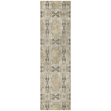 Homeroots 8' Runner Beige And Gray Floral Medallion Washable Non Skid Indoor Outdoor Runner Rug Beige Polyester 563386