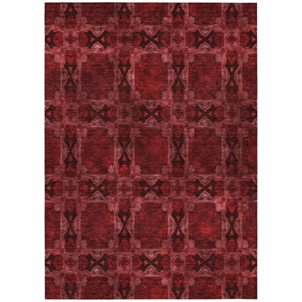 HomeRoots 5' Elegant Beige and Gray Floral Medallion Area Rug - Washable, Non-Skid, Indoor-Outdoor Use 8' X 10' 563400