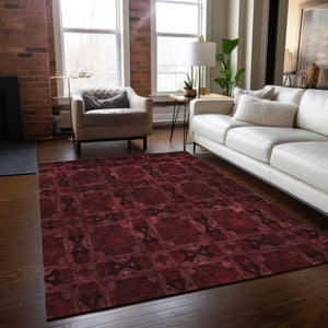 HomeRoots 5' Elegant Beige and Gray Floral Medallion Area Rug - Washable, Non-Skid, Indoor-Outdoor Use 9' X 12' 563401