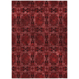 Homeroots 10' X 14' Burgundy And Black Floral Medallion Washable Non Skid Indoor Outdoor Area Rug Burgundy Polyester 563402