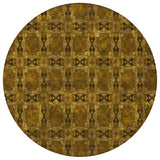 Homeroots 8' Round Chocolate Round Floral Medallion Washable Non Skid Indoor Outdoor Area Rug Chocolate Polyester 563408